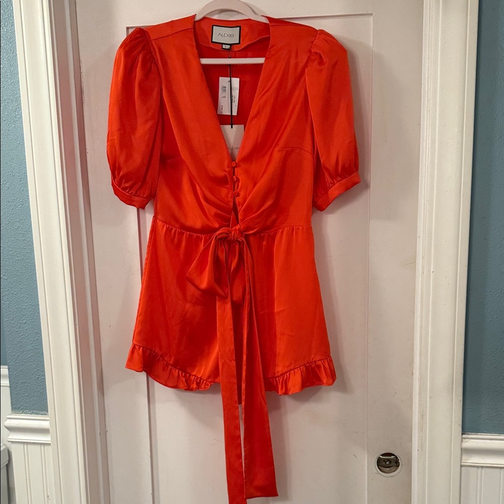 Alexis Red/Orange Satin Romper